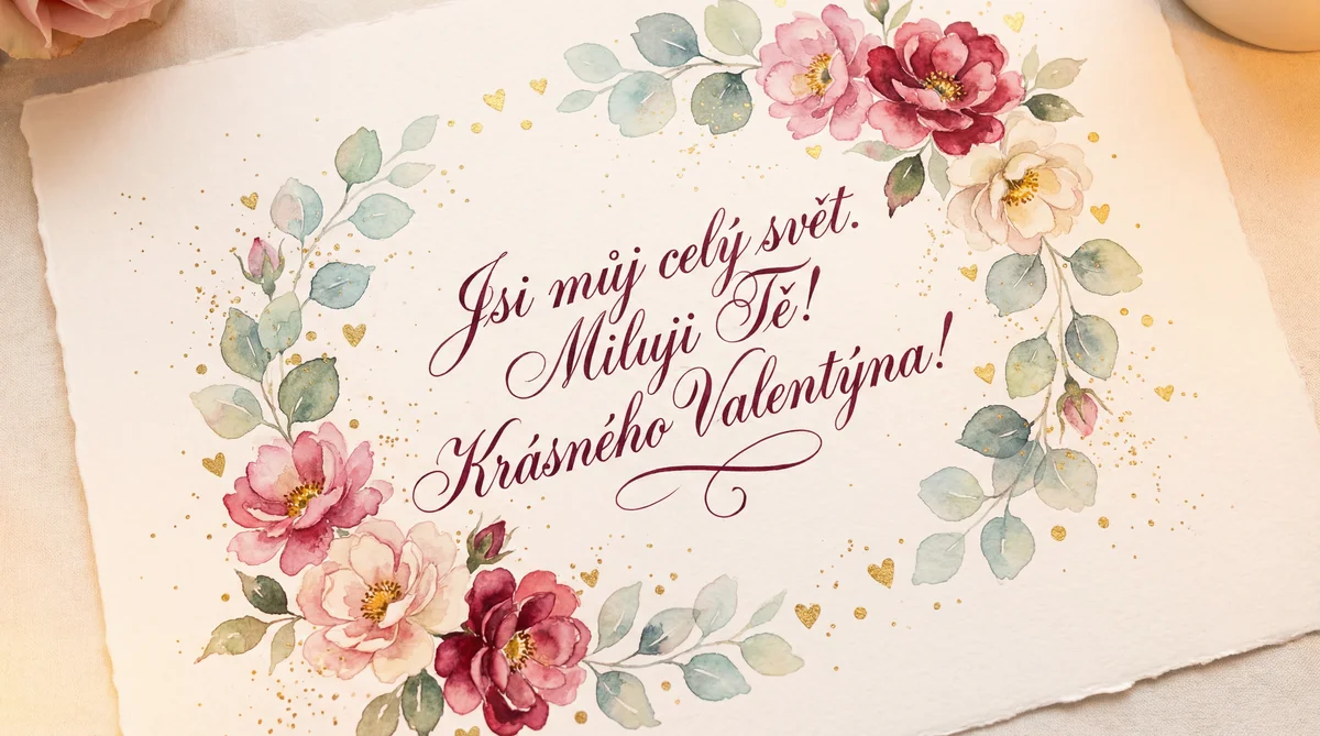 přání k Valentýnu pro milovanou osobu