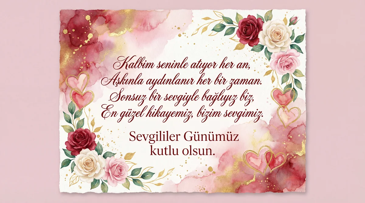 Sevgililer Günü için romantik kutlama mesajı