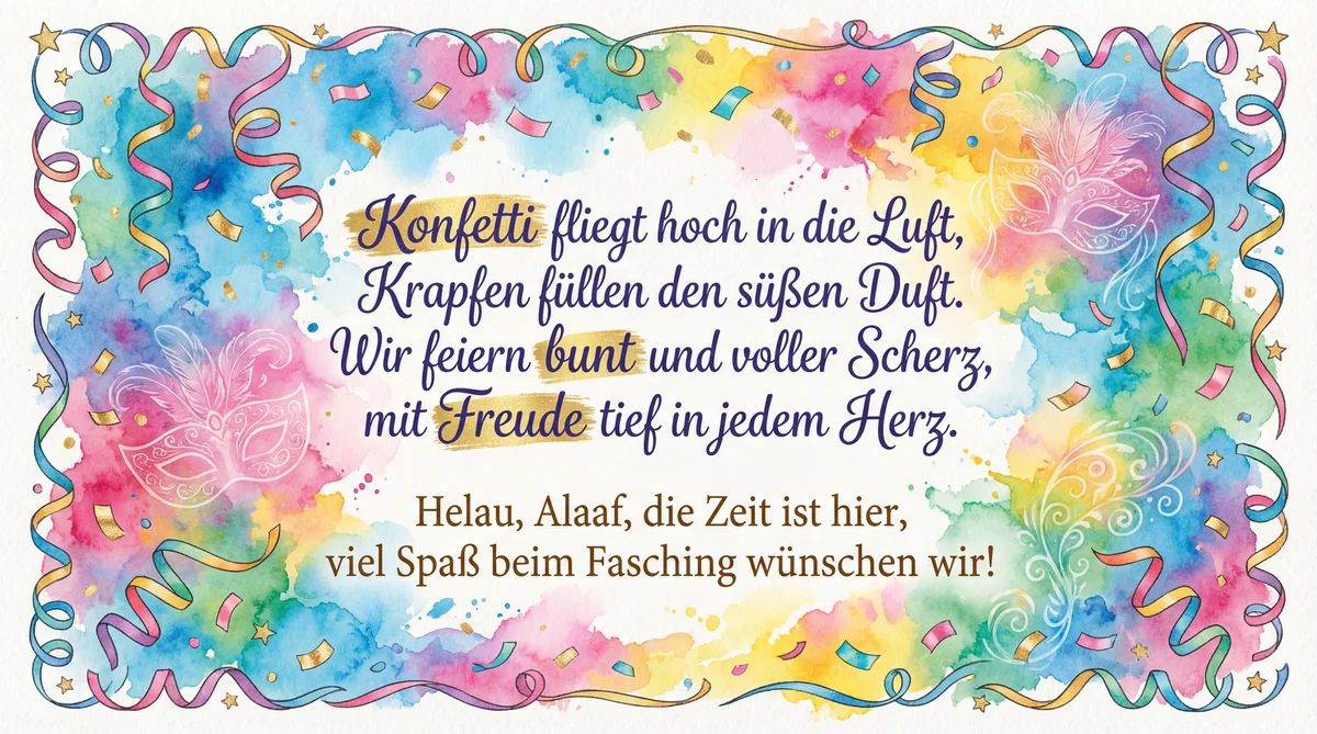 Fröhliche Faschingsgrüße für Freunde