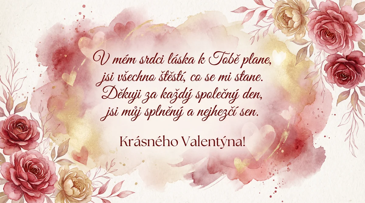 Přání k Valentýnu pro mou lásku