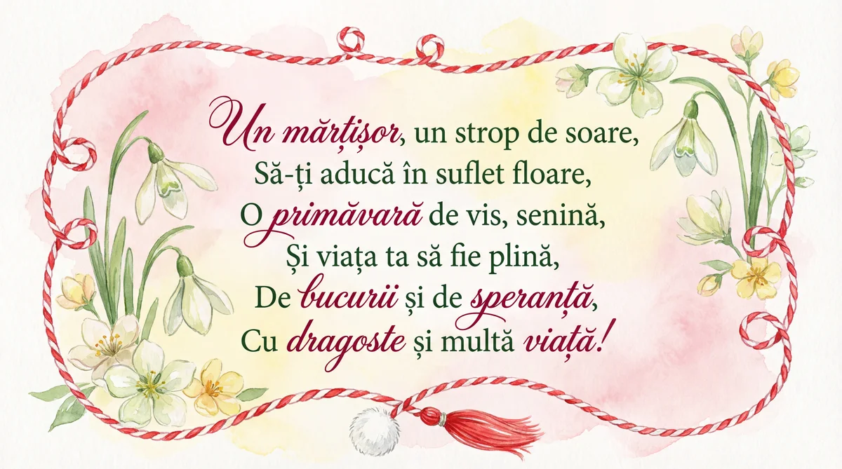 urări de Mărțișor pentru o prietenă