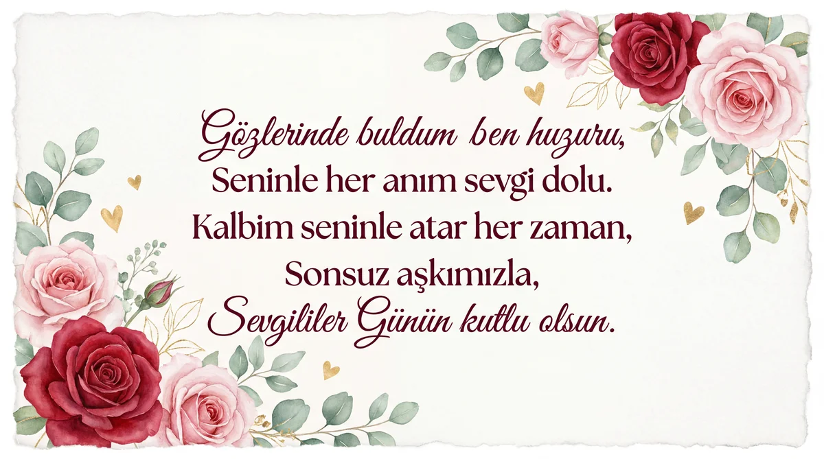Sevgililer Günü kartı için metin