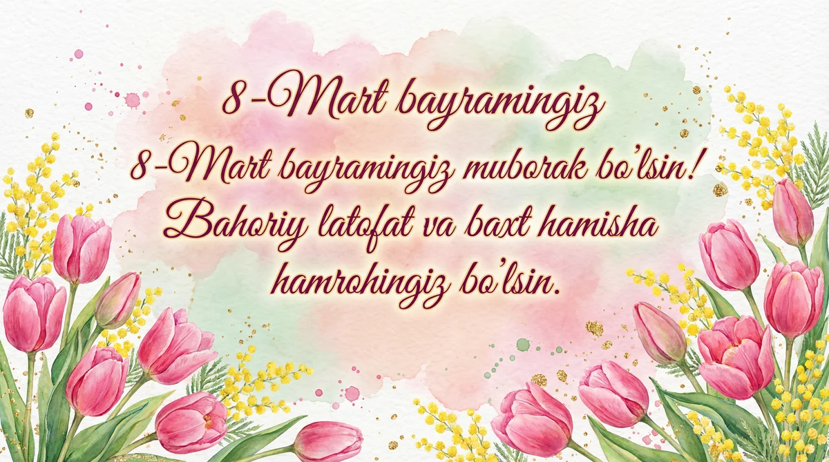 8-Mart Xalqaro Xotin-qizlar kuni uchun tabrik