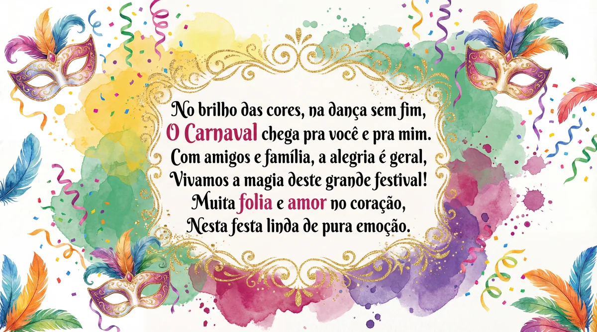 Mensagem de Carnaval para amigos e família