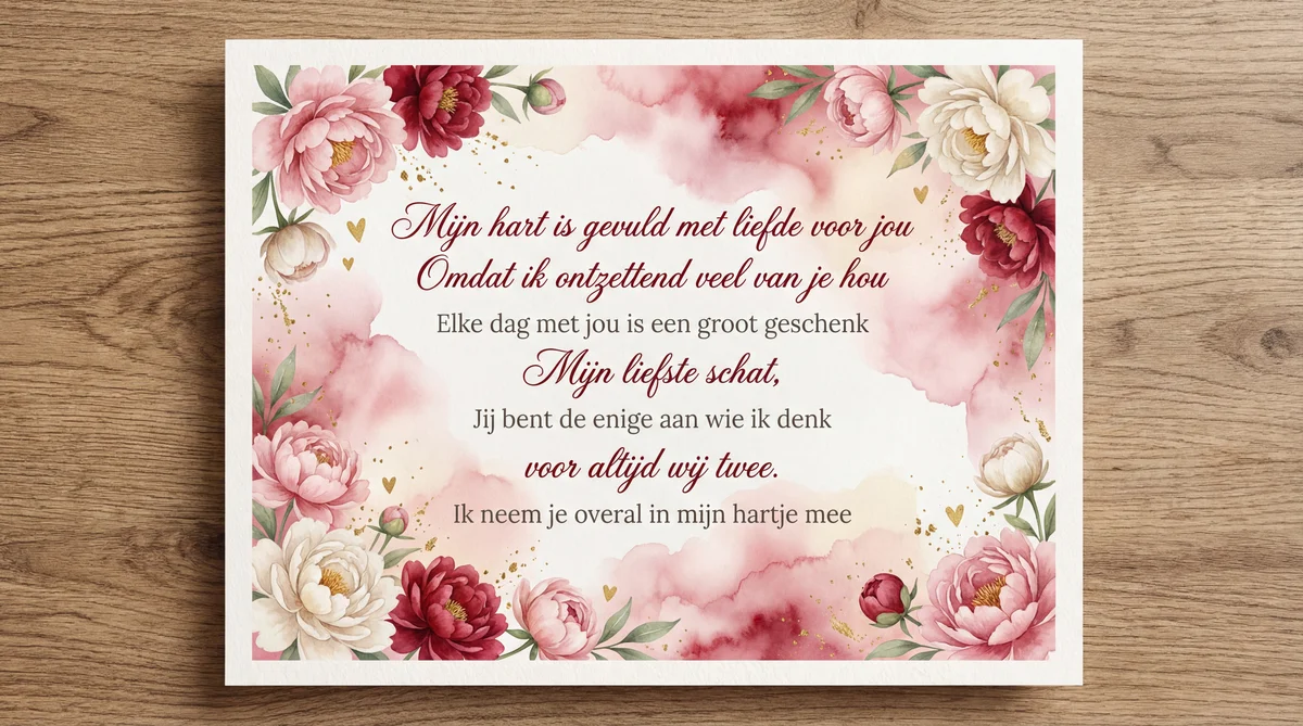 Valentijnsdag kaartje voor mijn liefste schat