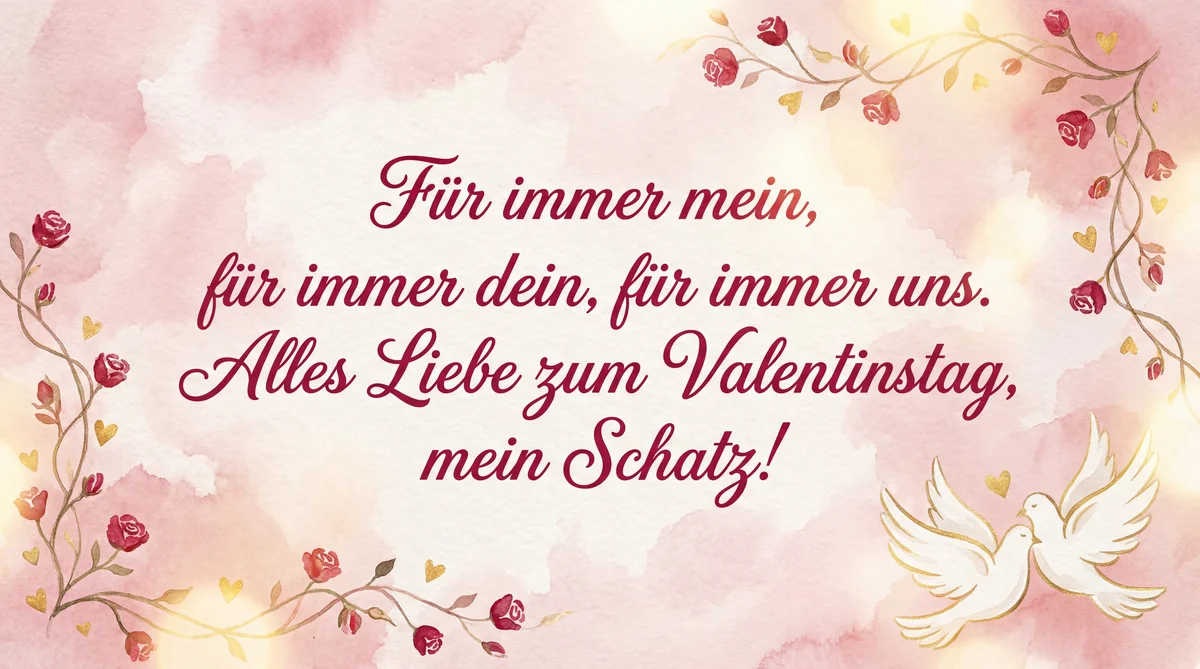 romantische Karte zum Valentinstag für meinen Schatz