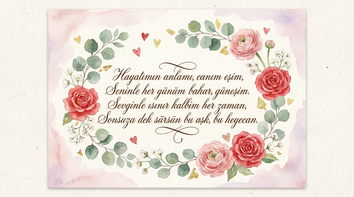 Sevgililer Günü için eşime özel kısa mesaj