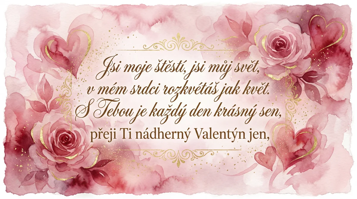 Přání k Valentýnu pro mou drahou polovičku