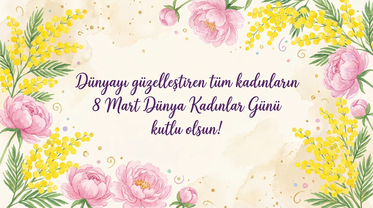 8 Mart Dünya Kadınlar Günü kutlama kartı