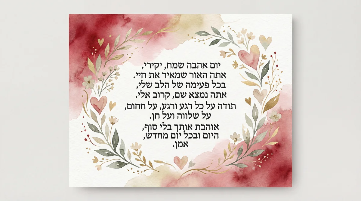 ברכה ליום האהבה שמח לבן זוג אהוב