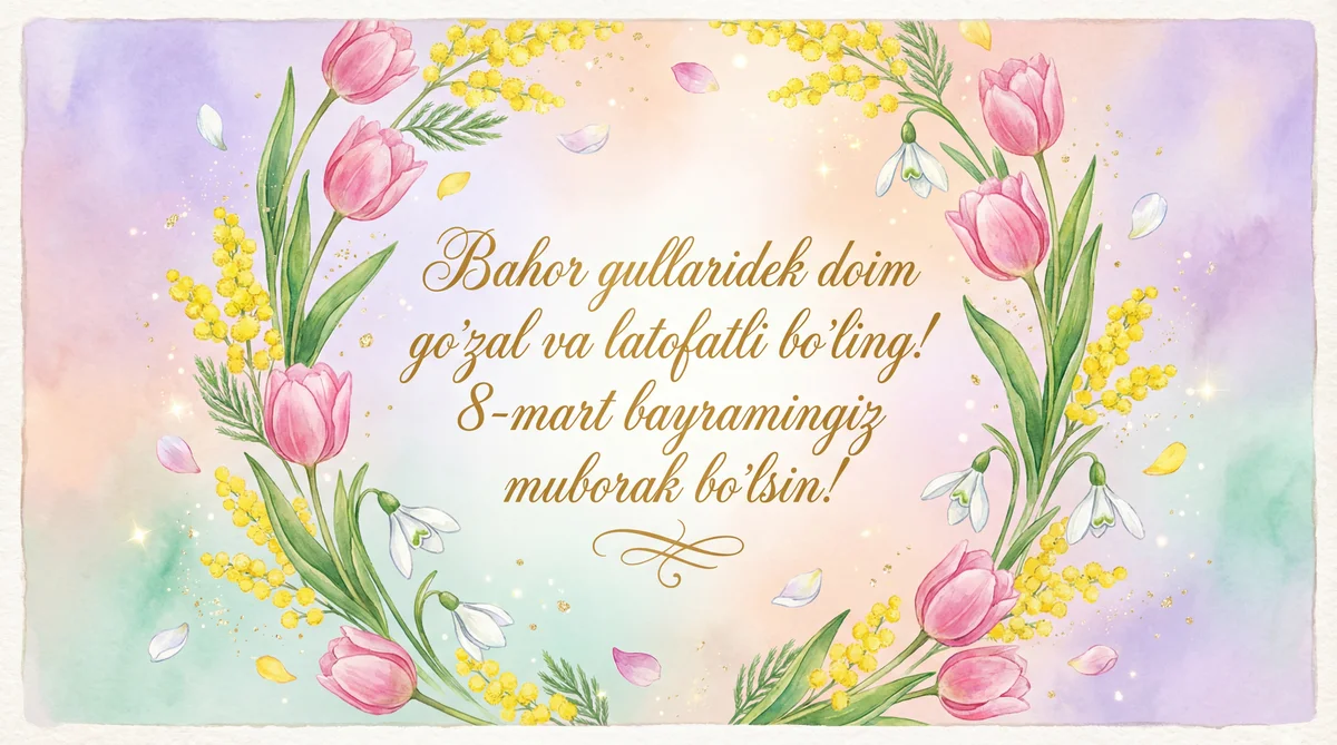 8-mart Xalqaro xotin-qizlar kuni tabriklari