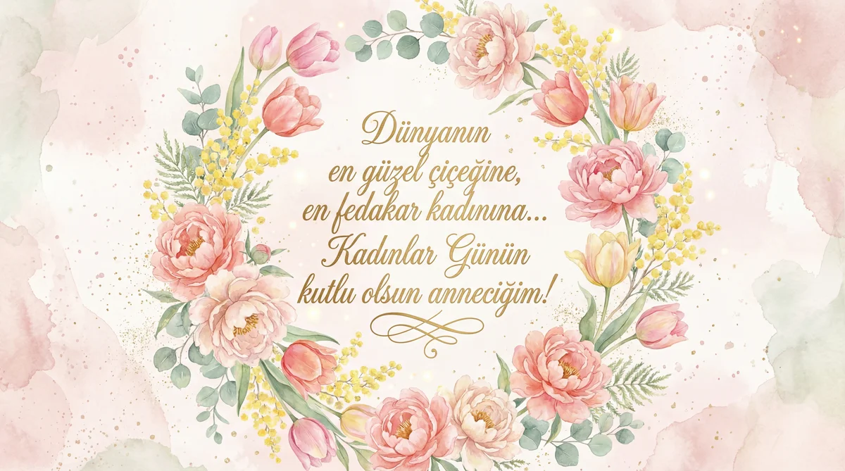 8 Mart Dünya Kadınlar Günü için anneme özel kart mesajı