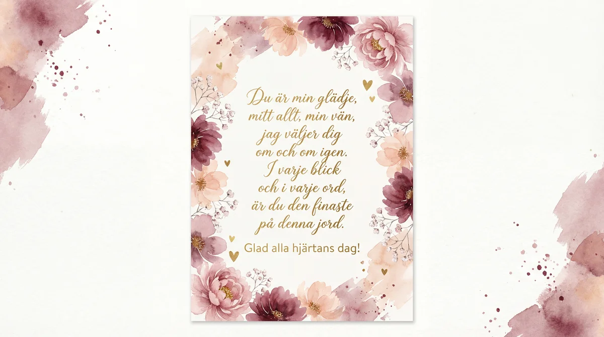 Alla hjärtans dag-hälsning till min älskling
