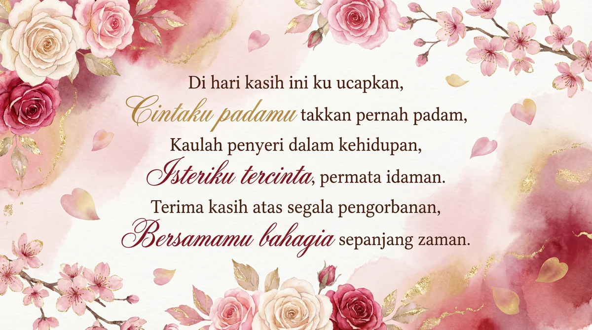 Ucapan Hari Kekasih untuk isteri tercinta