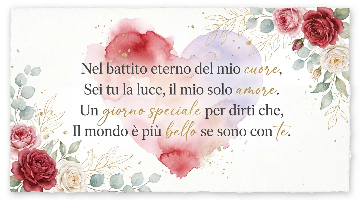 Biglietto di auguri per San Valentino al mio amore