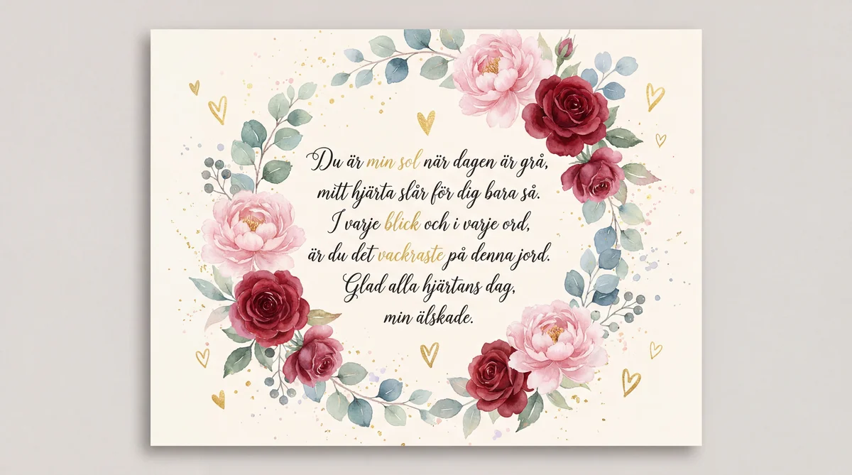 Alla hjärtans dag-hälsning till min älskade