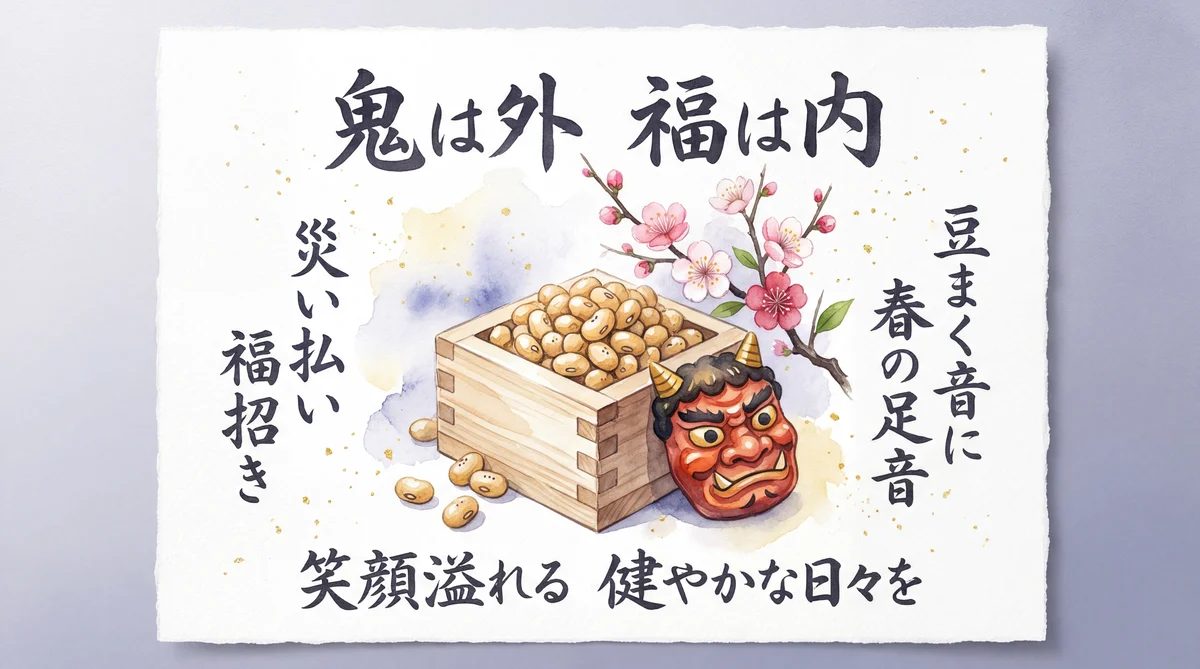 節分の日に、邪気を払い福を招く、大切な友人へのメッセージ