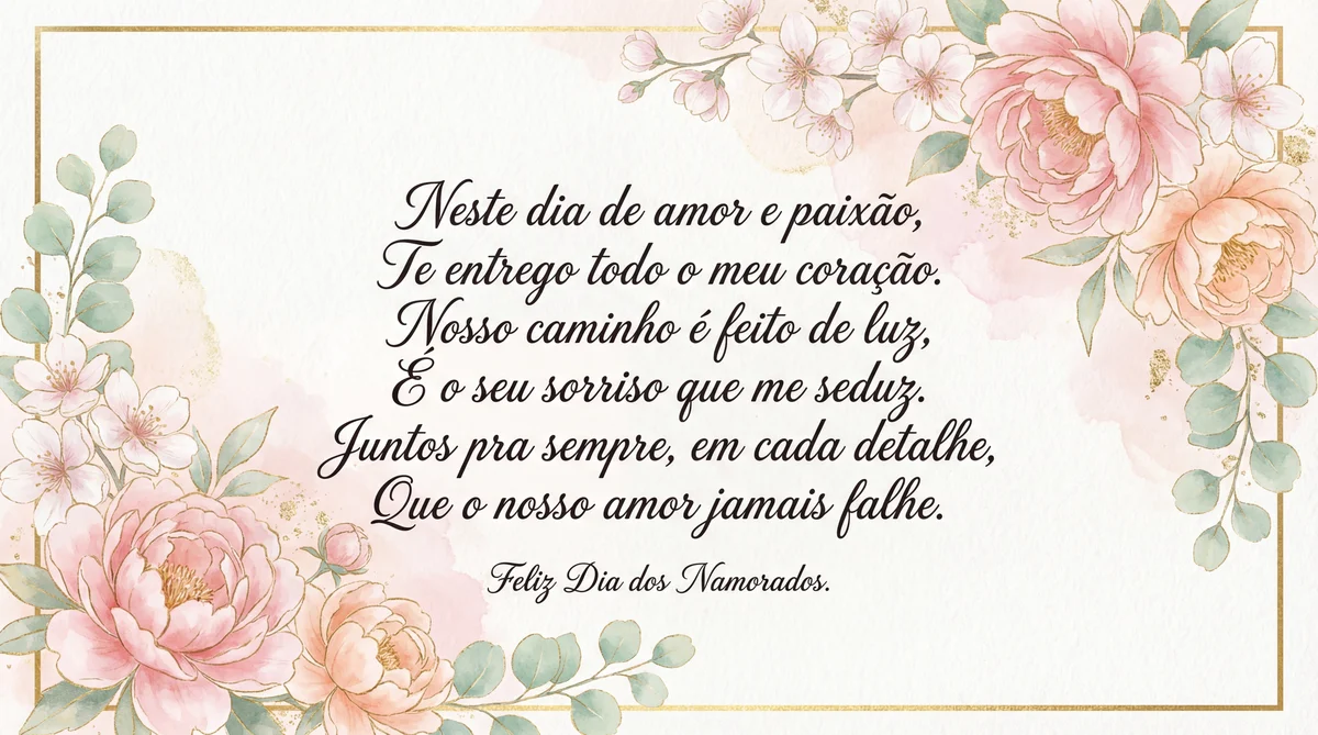 Mensagem romântica para o Dia dos Namorados