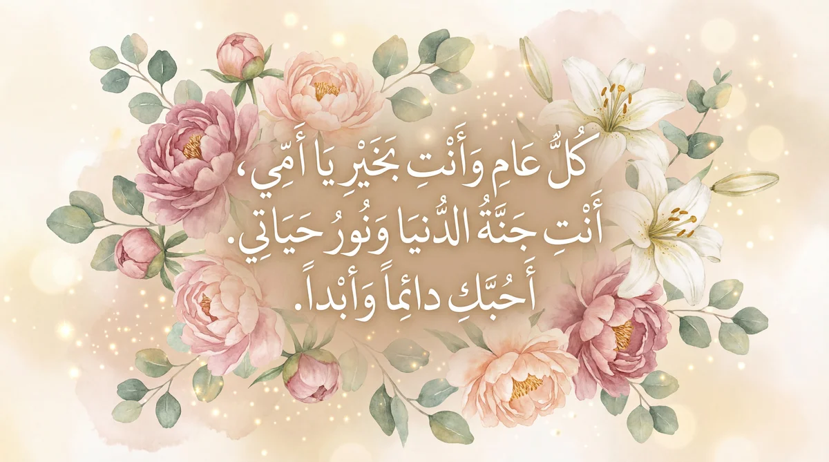 عبارات تهنئة عيد الأم لبطاقة معايدة قصيرة ودافئة