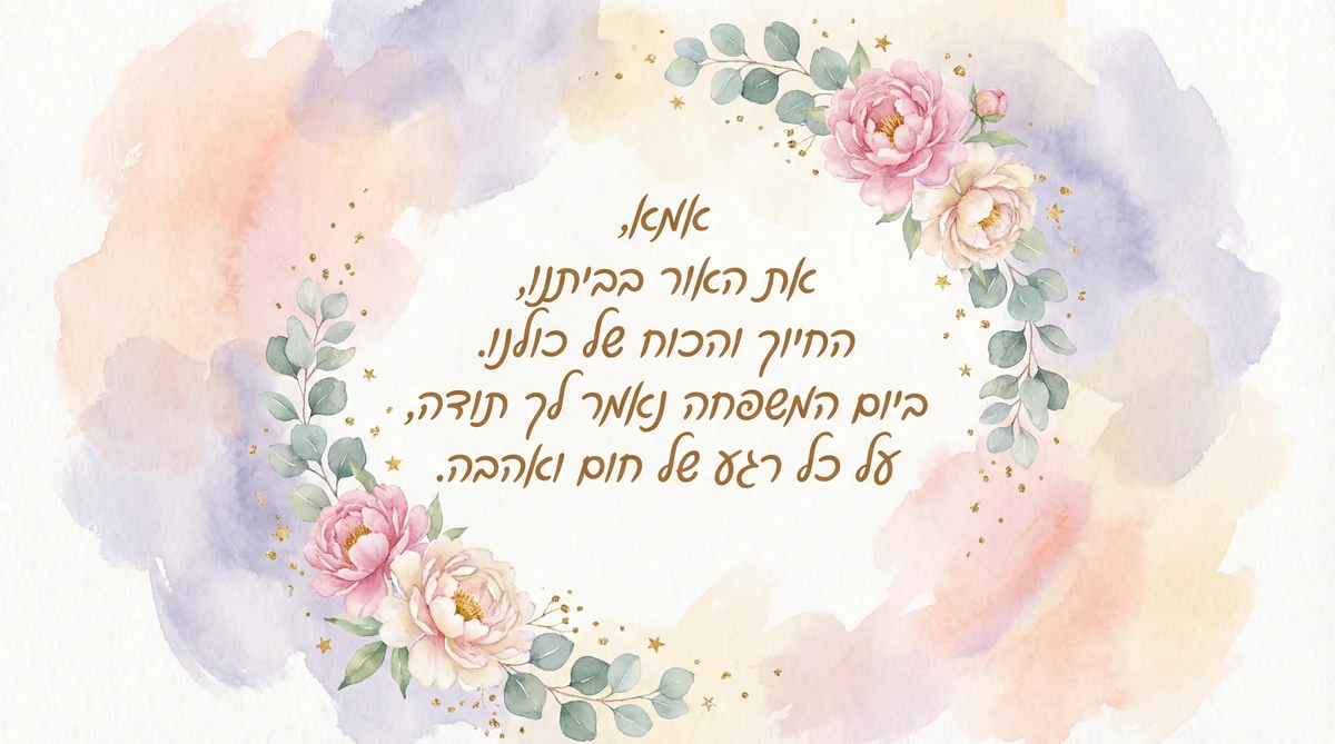 ברכה מרגשת ליום המשפחה לאמא