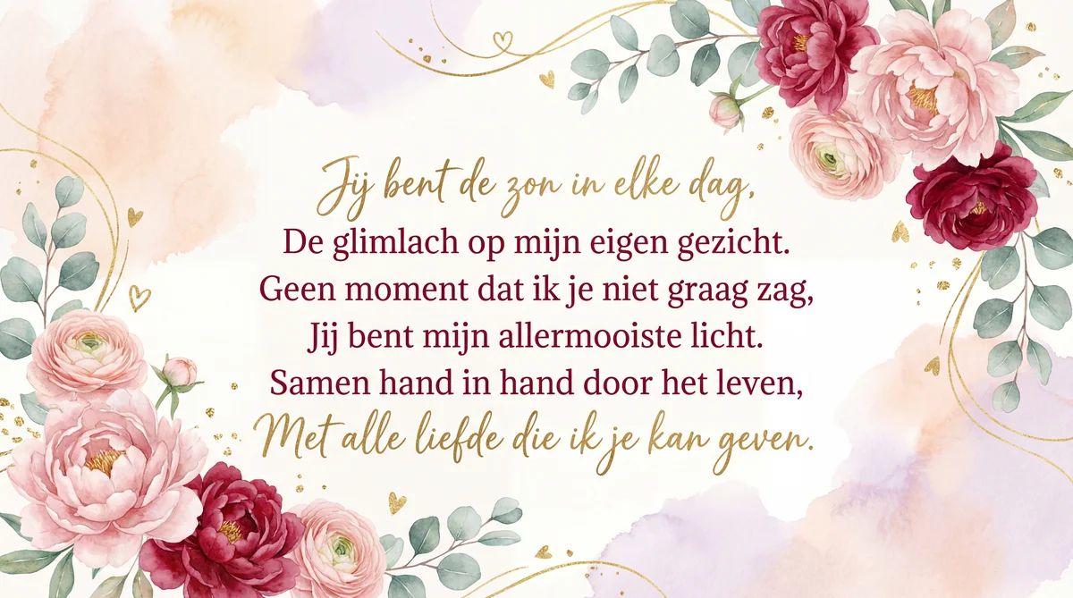 Romantische Valentijnsboodschap voor mijn partner