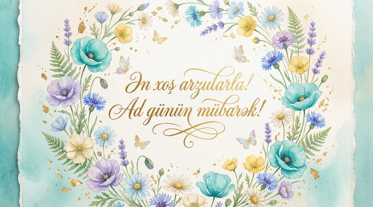 Ən xoş arzularla! Ad günün mübarək!