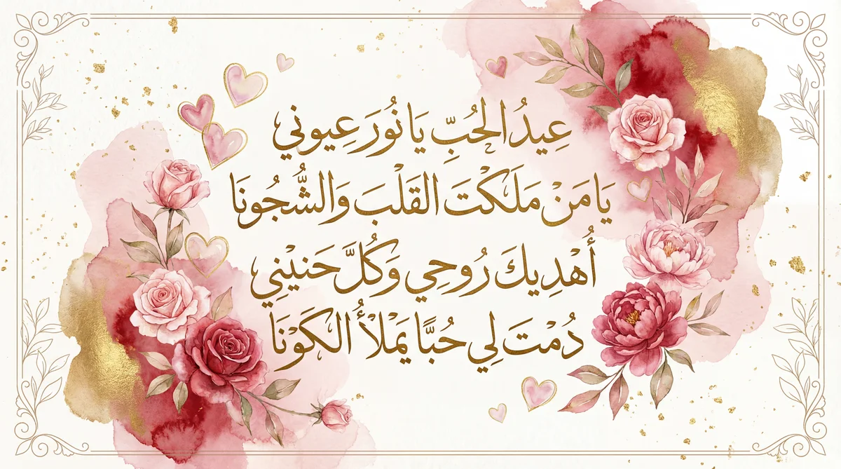 بطاقة تهنئة بعيد الحب للحبيب