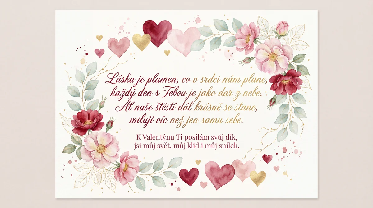 Přání k Valentýnu pro milovanou osobu