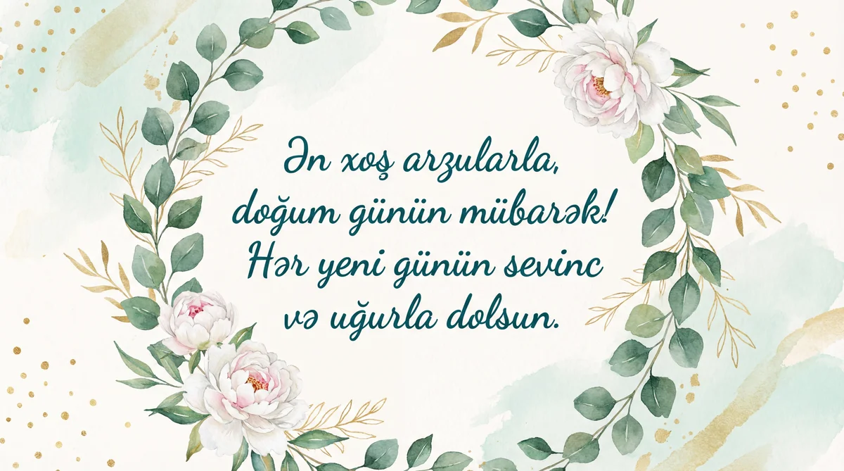 Ən xoş arzularla doğum günün mübarək!