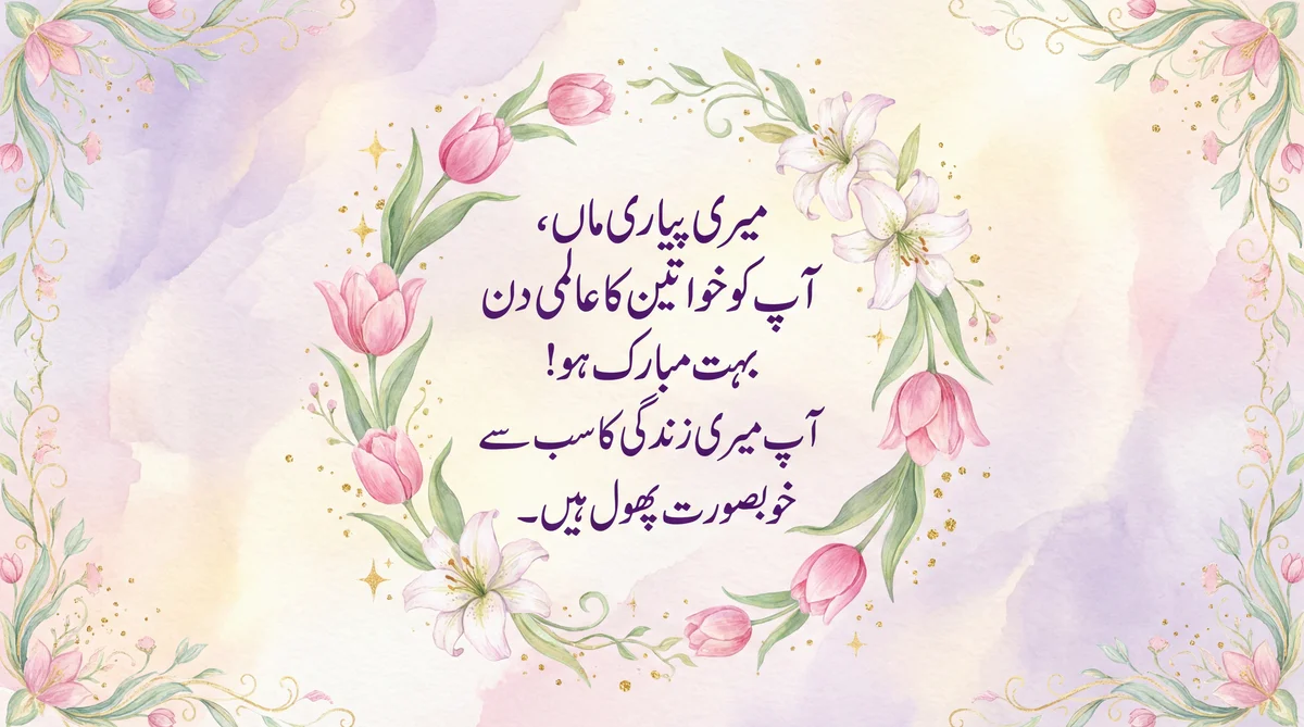 پیاری ماں کو عالمی یوم خواتین کی مبارکباد