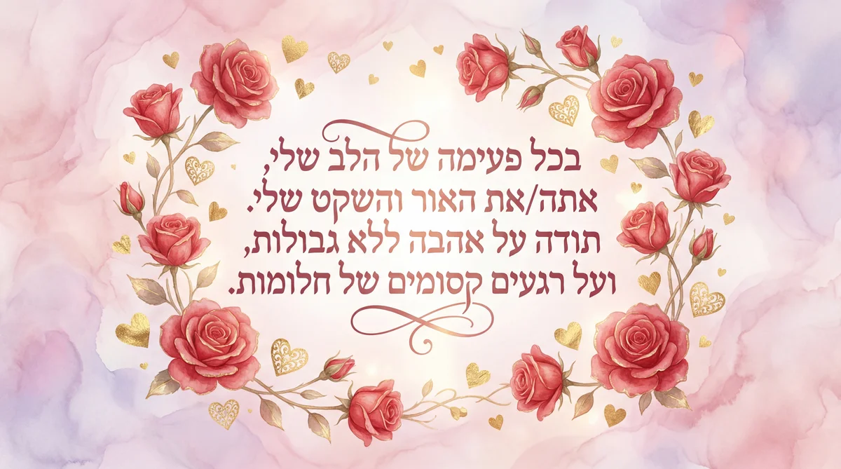 ברכה קצרה ומרגשת ליום האהבה לבן/בת זוג אהוב/ה