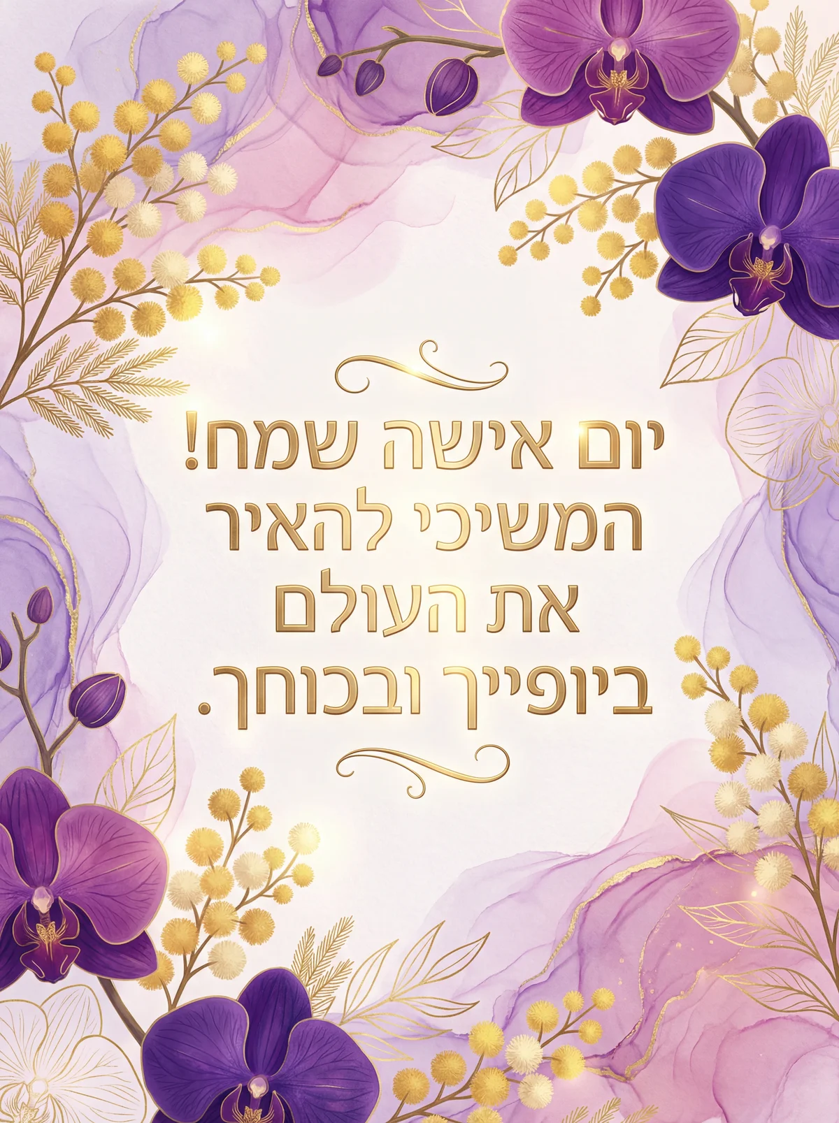 איחולים לבביים ליום האישה הבינלאומי