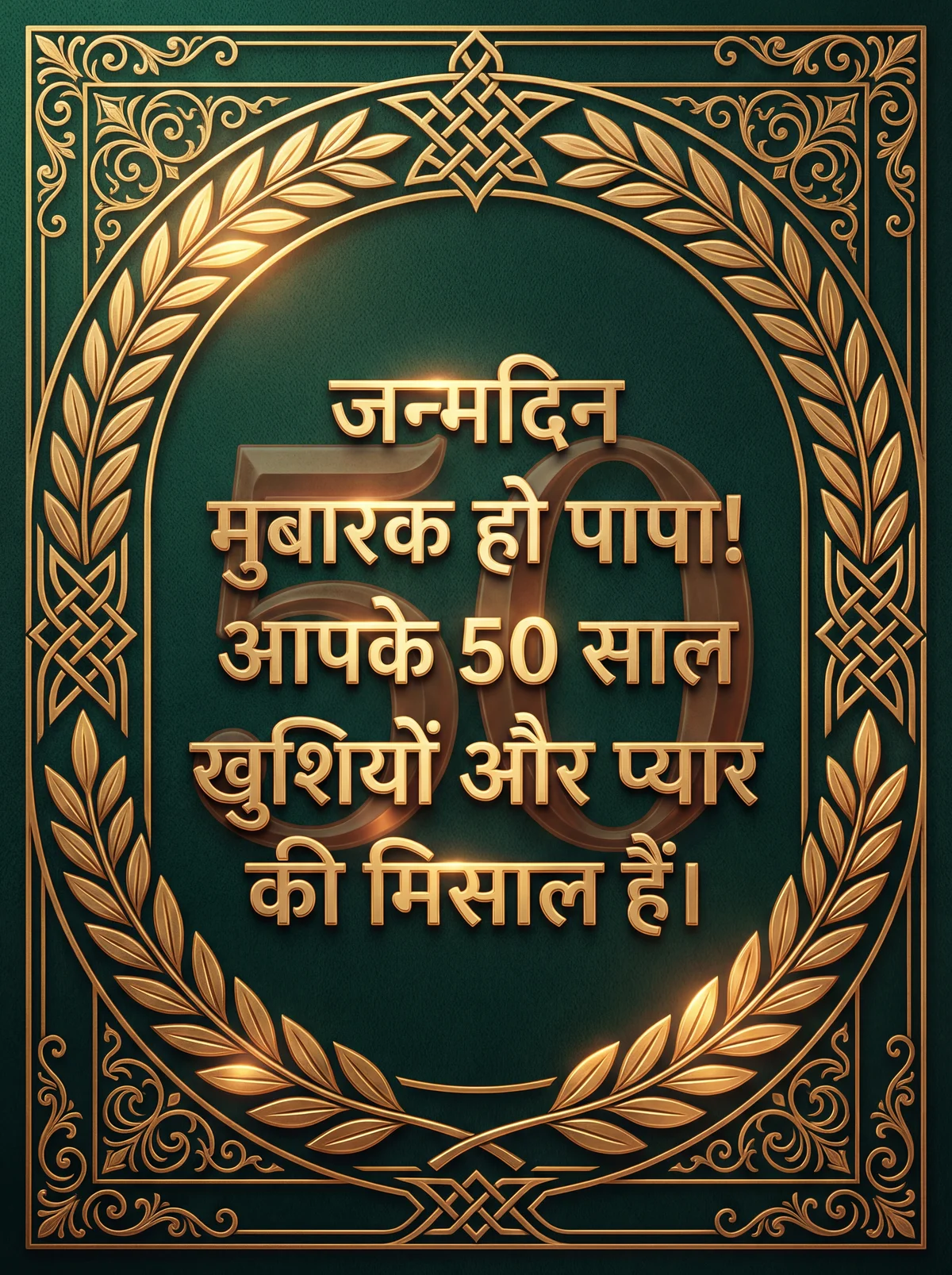 50वें जन्मदिन पर पिता को शुभकामनाएँ