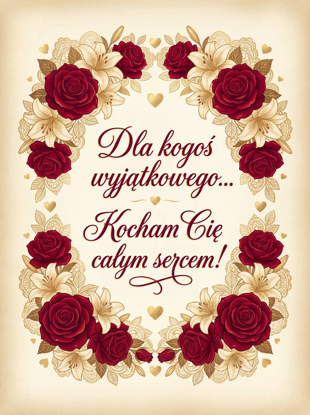 Kartka walentynkowa dla ukochanej osoby.