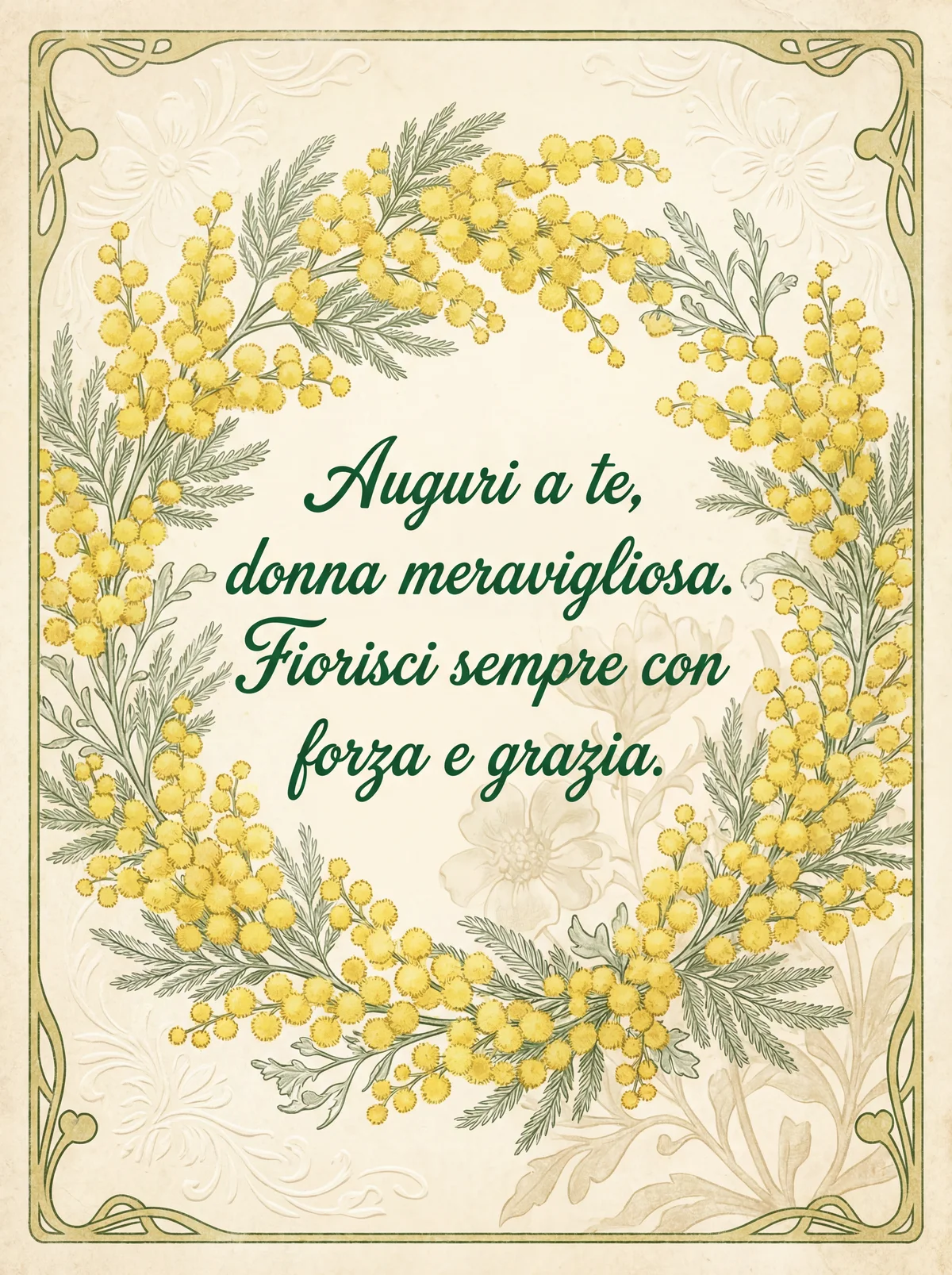 biglietto d'auguri per la Festa della Donna