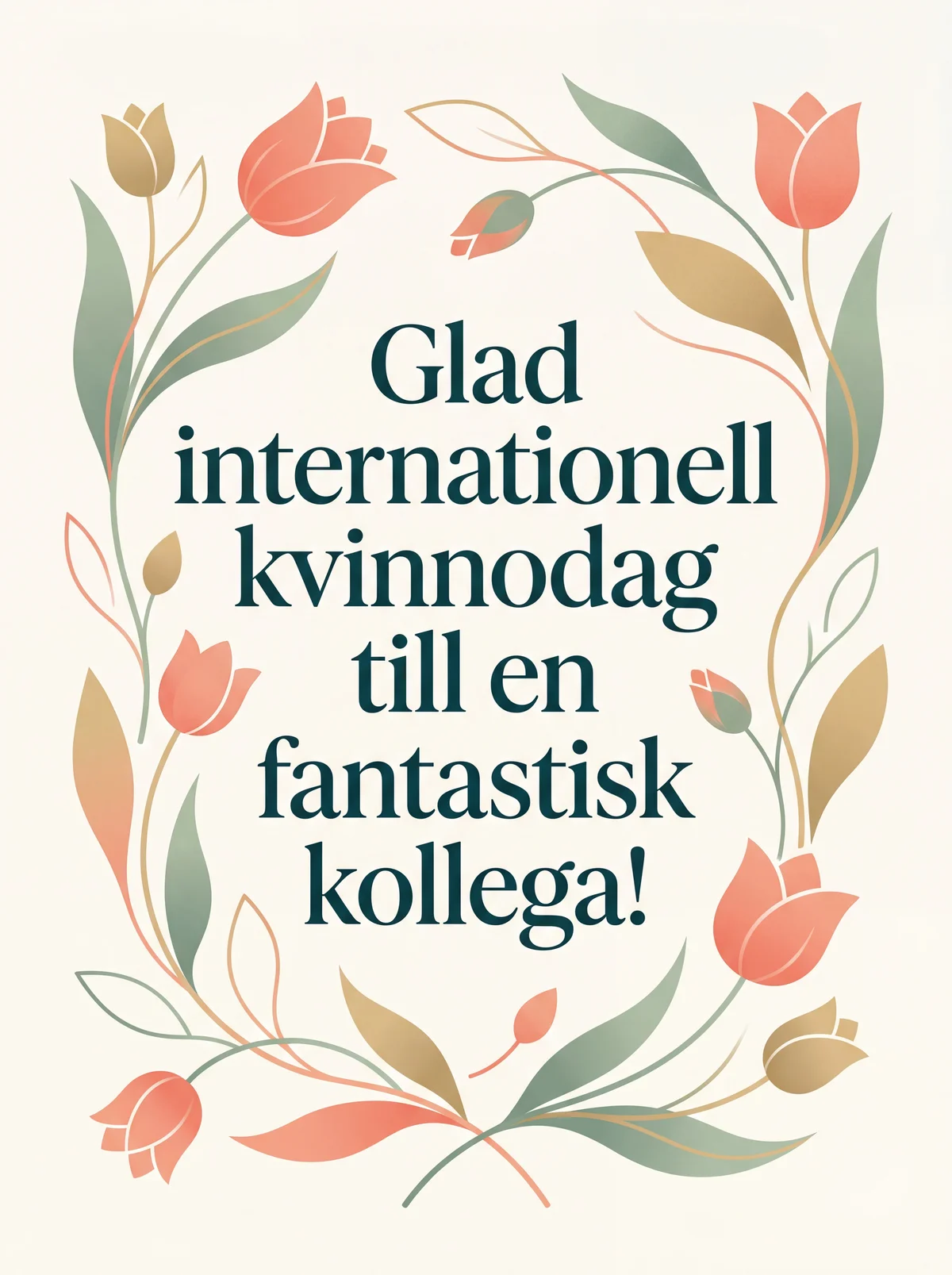 Hälsning till Internationella kvinnodagen till en kollega