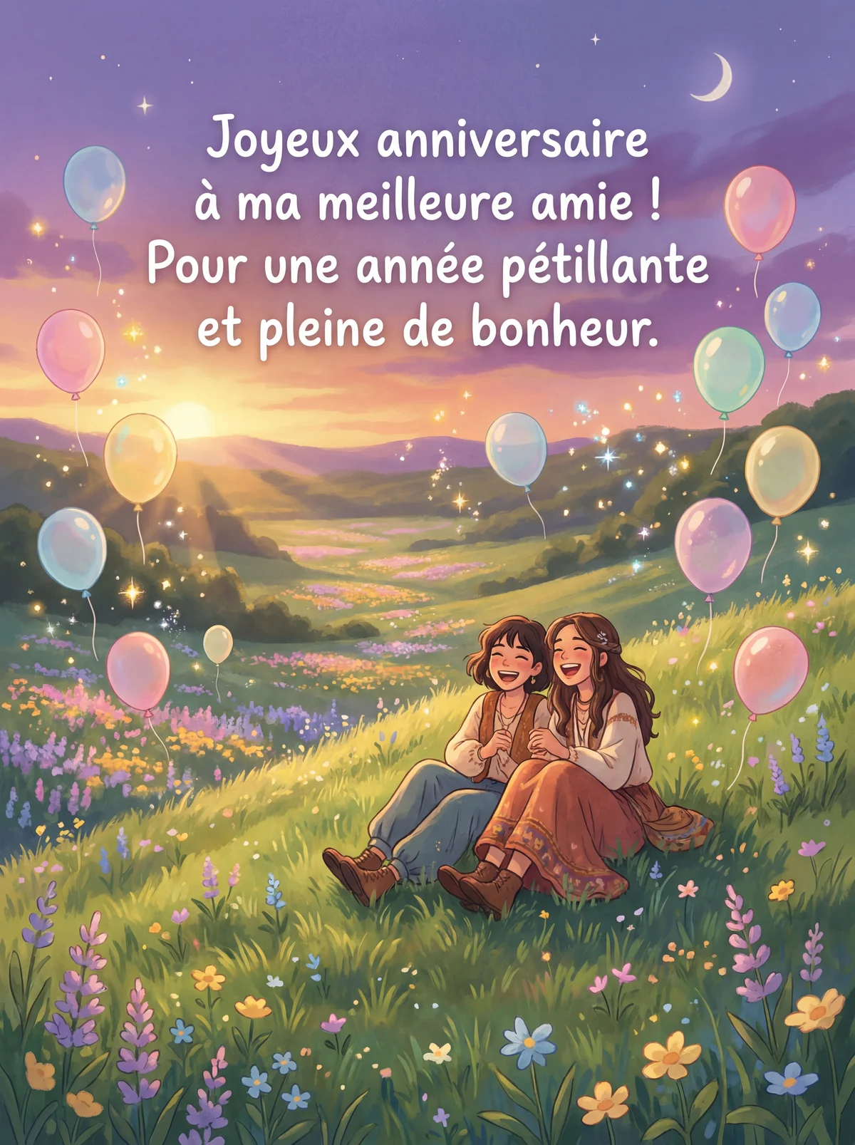 carte d'anniversaire pour ma meilleure amie