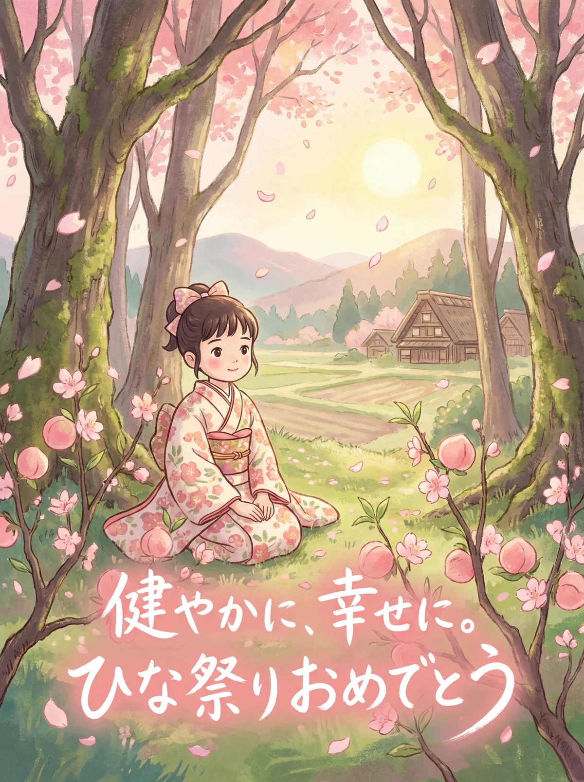 娘へひな祭りのメッセージカード