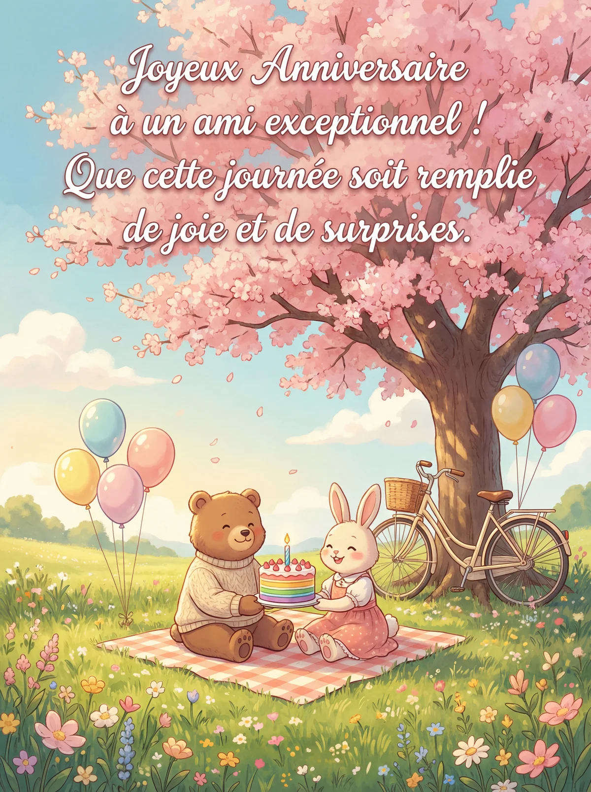 carte d'anniversaire pour un ami