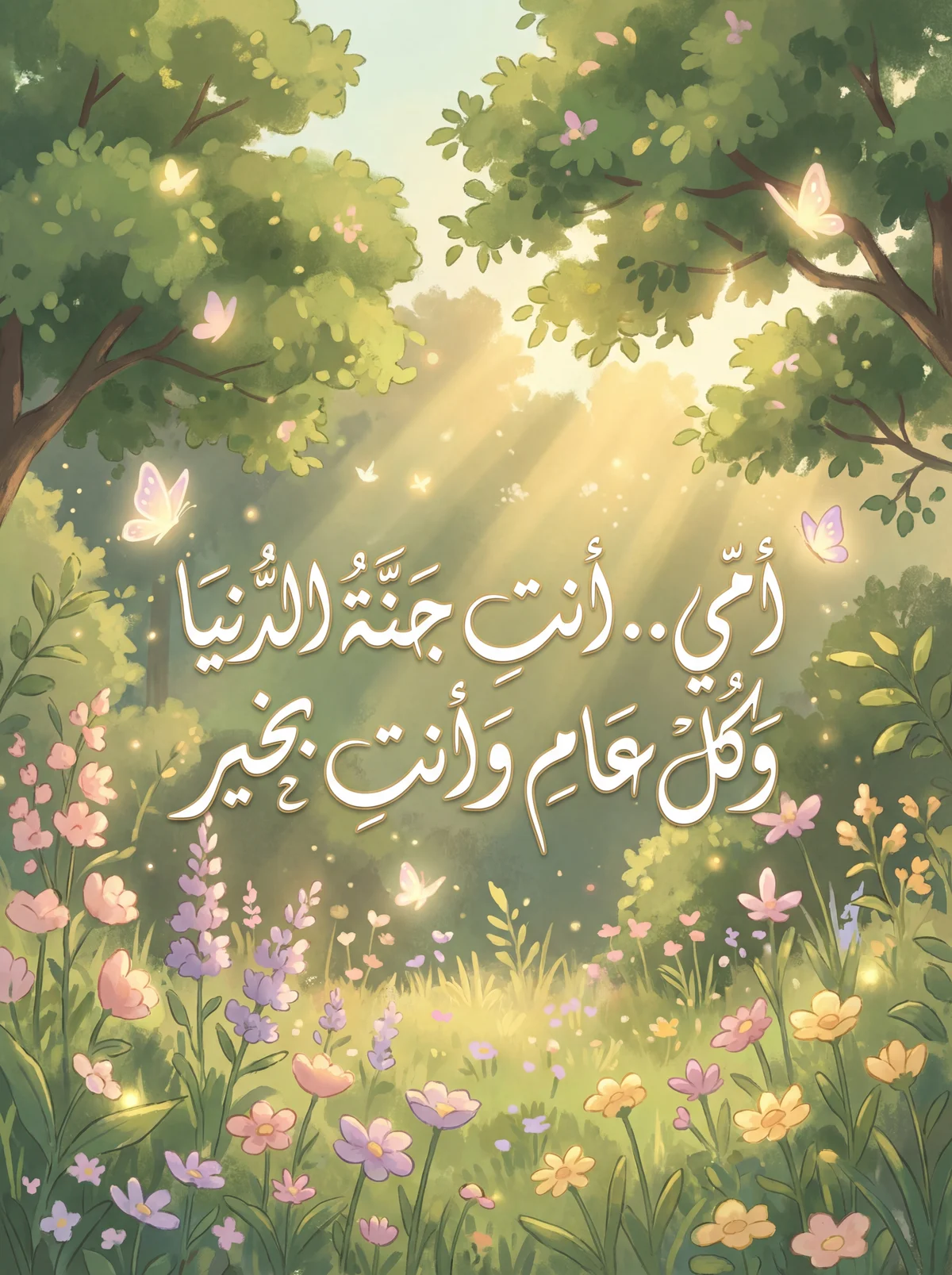 بطاقة تهنئة قصيرة لعيد الأم