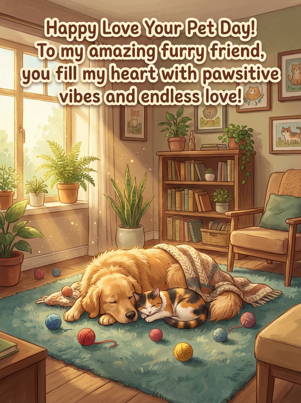 Happy Love Your Pet Day message for my amazing furry friend