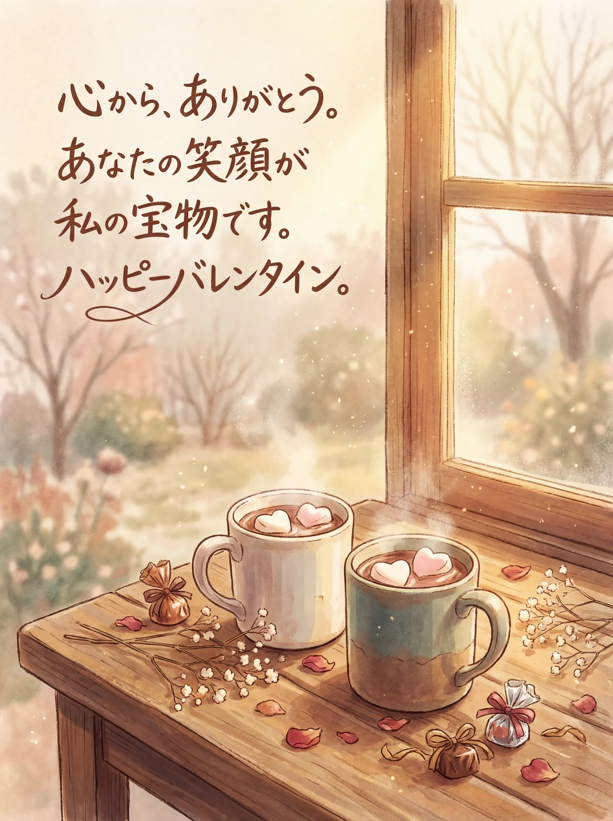 バレンタインデーにパートナーへ贈る、心温まる感謝のメッセージカード