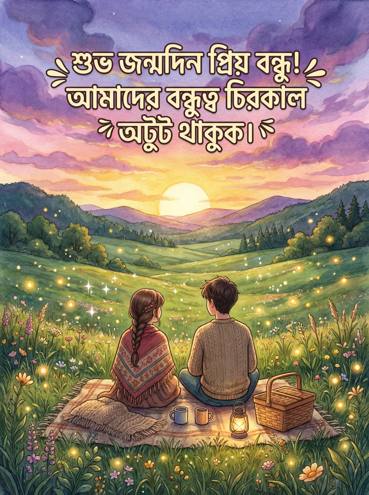 বন্ধুর জন্মদিনের শুভেচ্ছা কার্ড