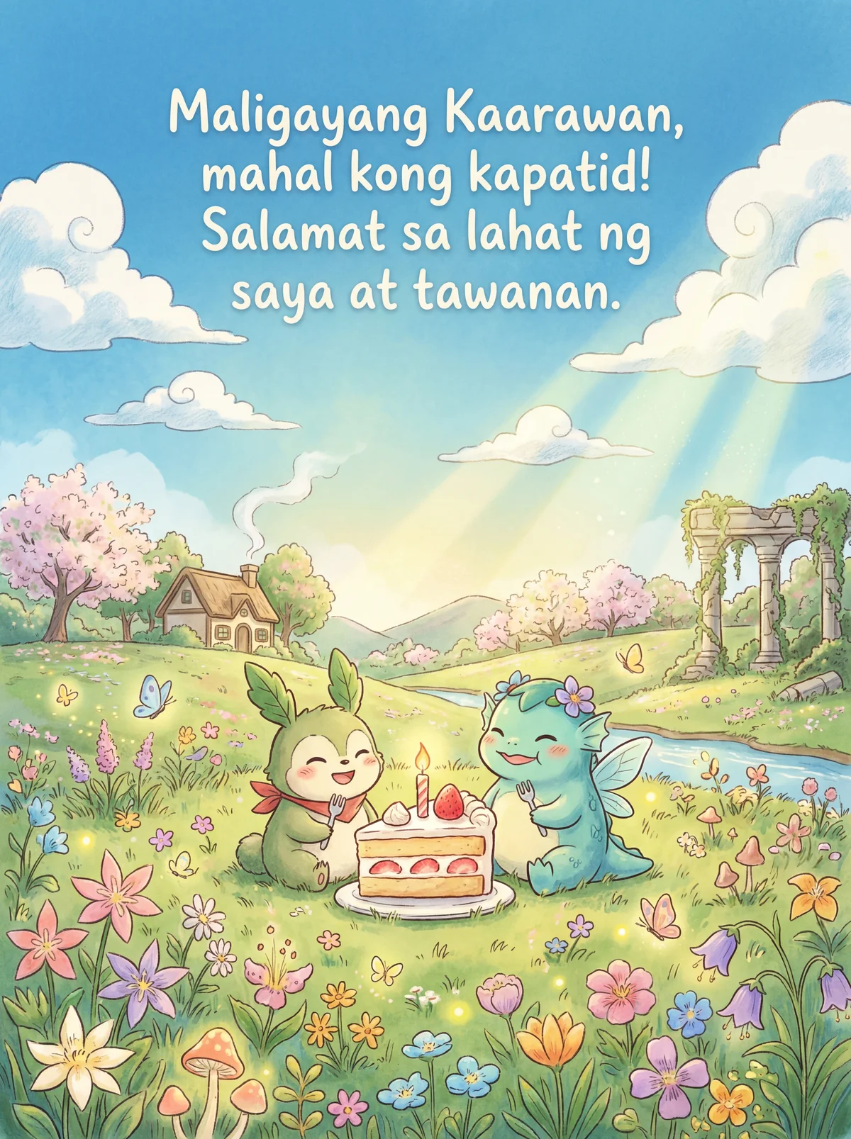 maligayang kaarawan card para sa kapatid