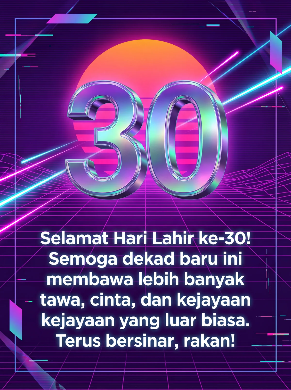 Ucapan selamat ulang tahun ke-30 untuk rakan