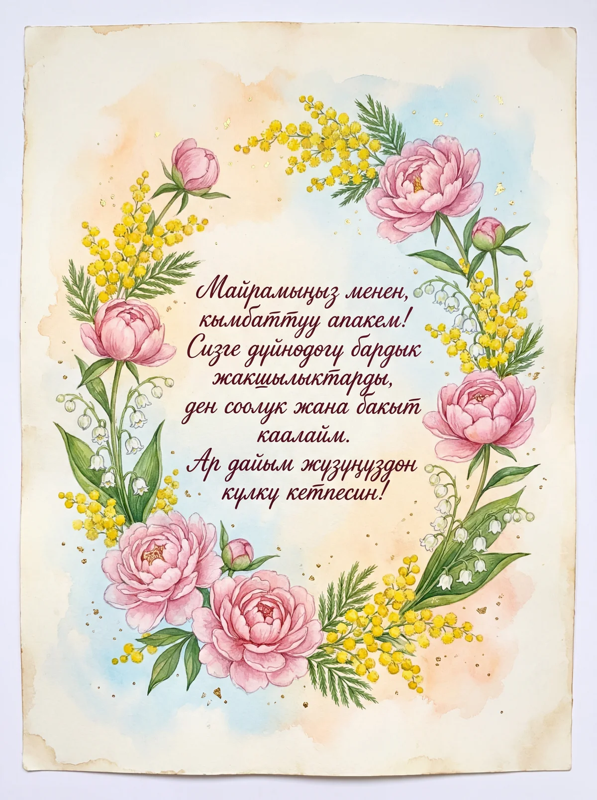 8-Март майрамына апама куттуктоо сөздөрү