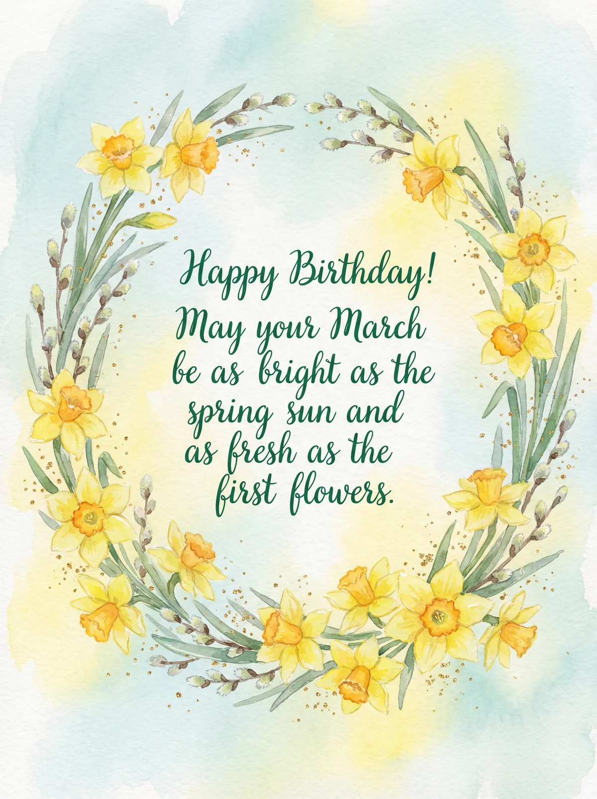 Happy Birthday card for a March birthday