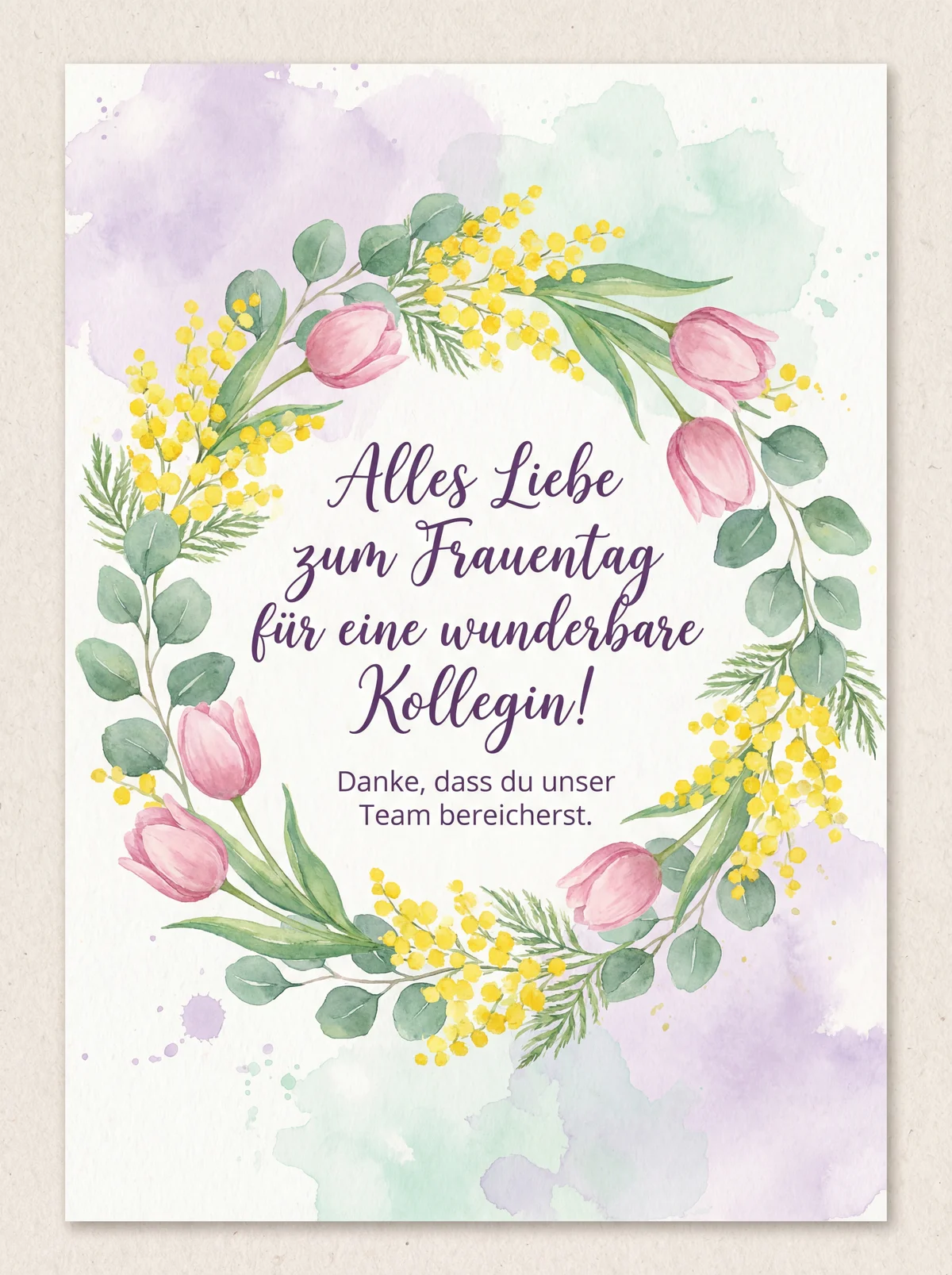 Glückwünsche zum Frauentag für eine liebe Kollegin