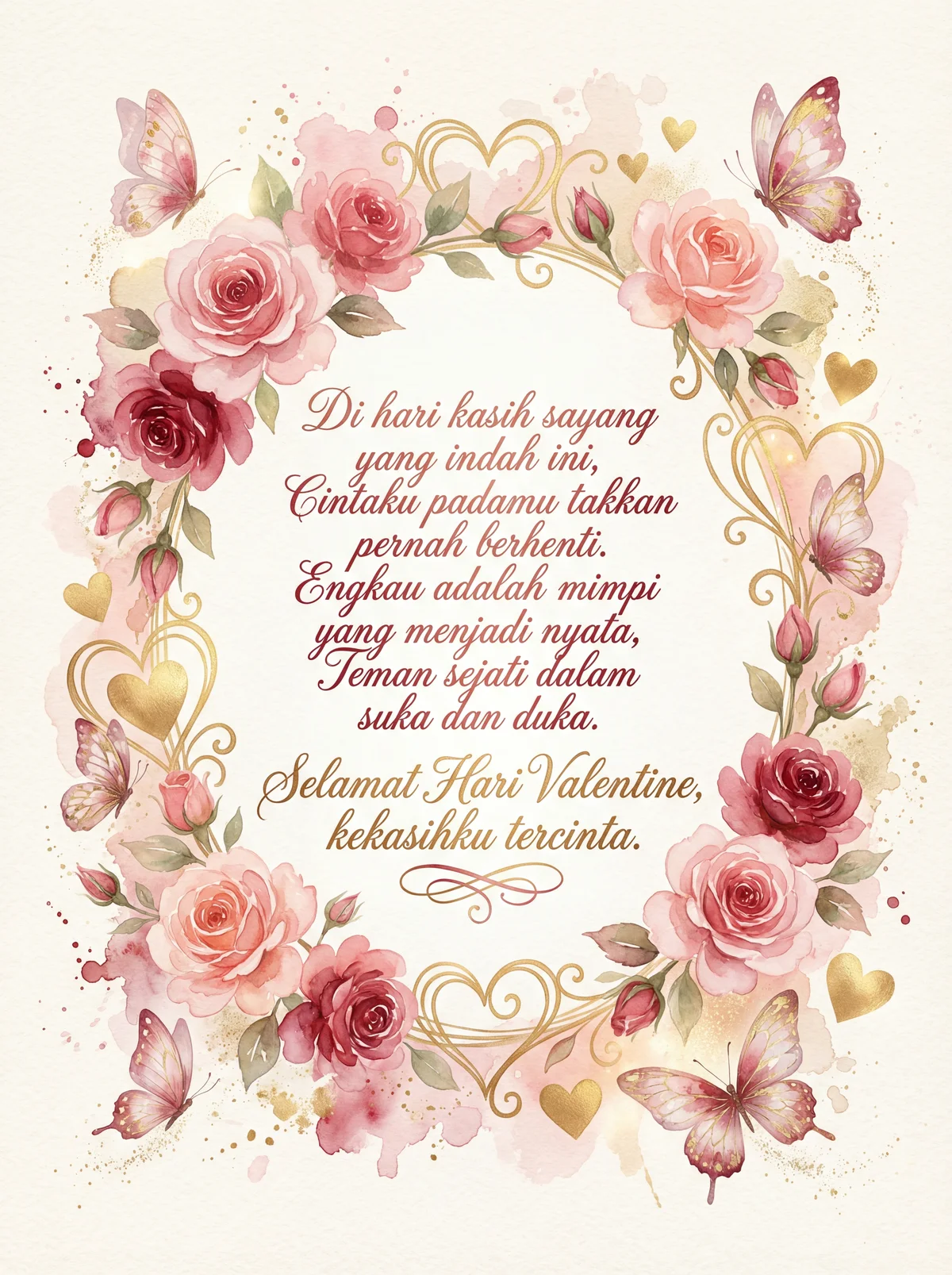 Kartu ucapan Hari Valentine untuk kekasih