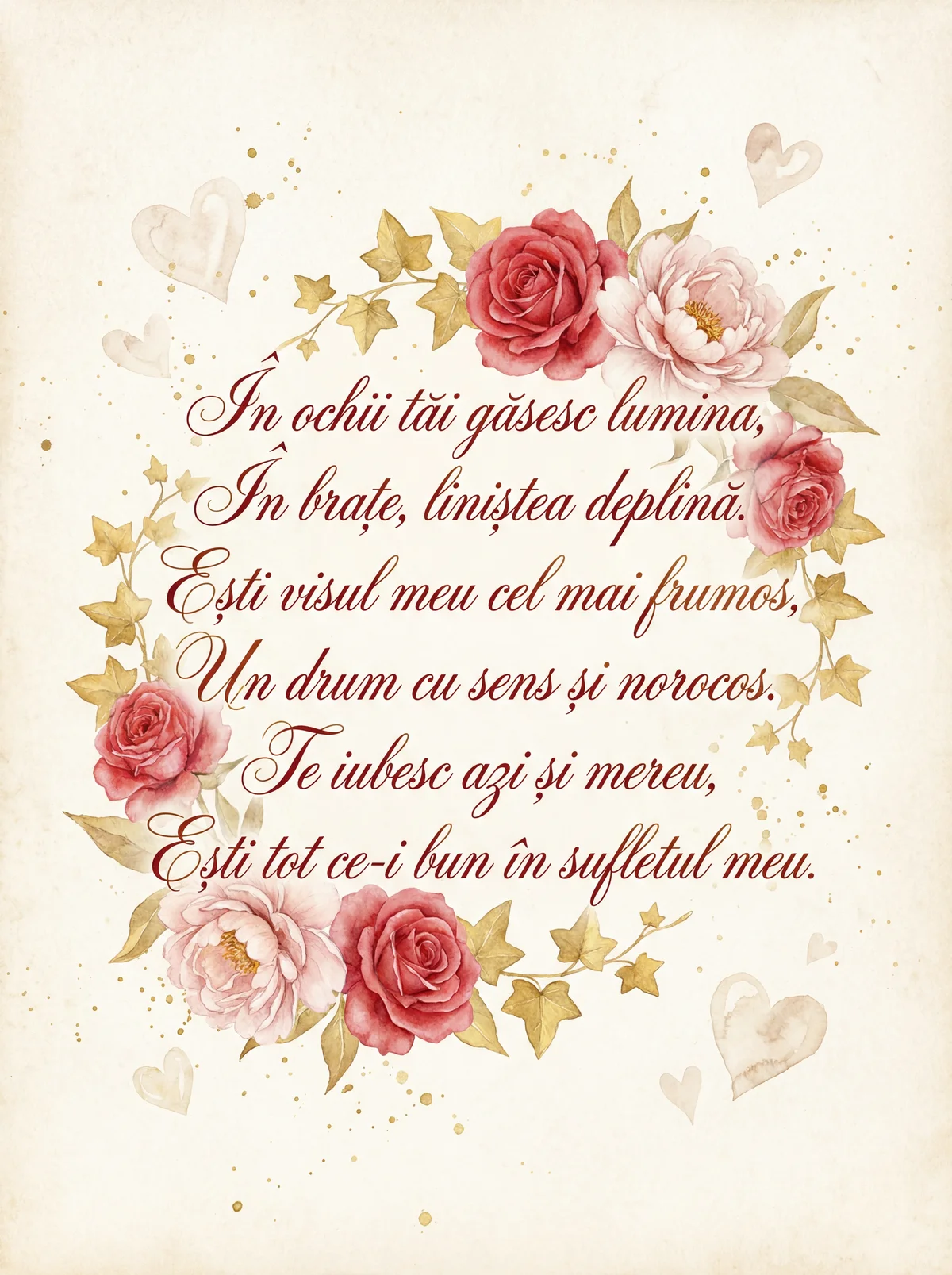 mesaj romantic de Ziua Îndrăgostiților